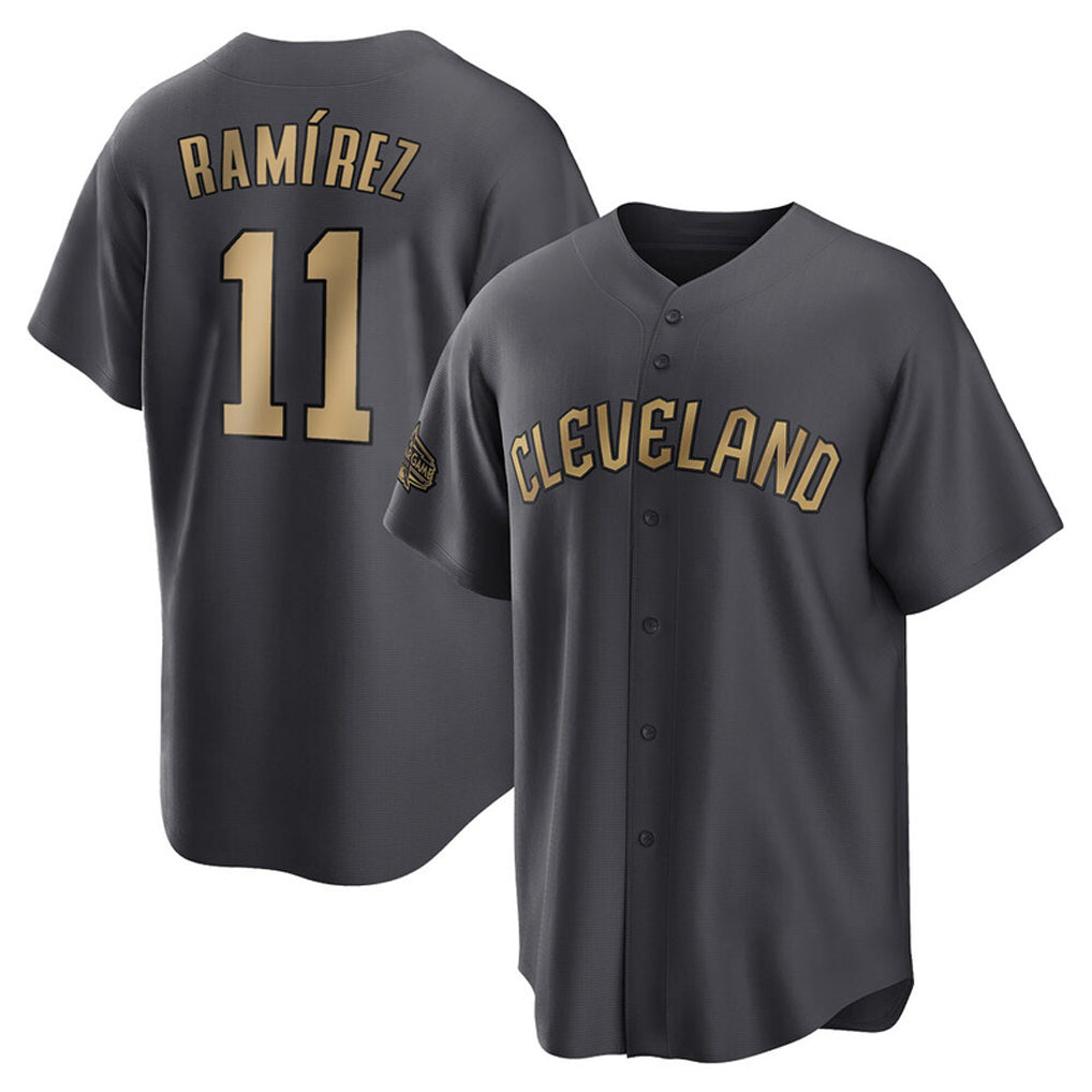 Tlead C.Guardians #11 Jose Ramirez Player Charcoal All-Star Limited Home Stitched Jerseys