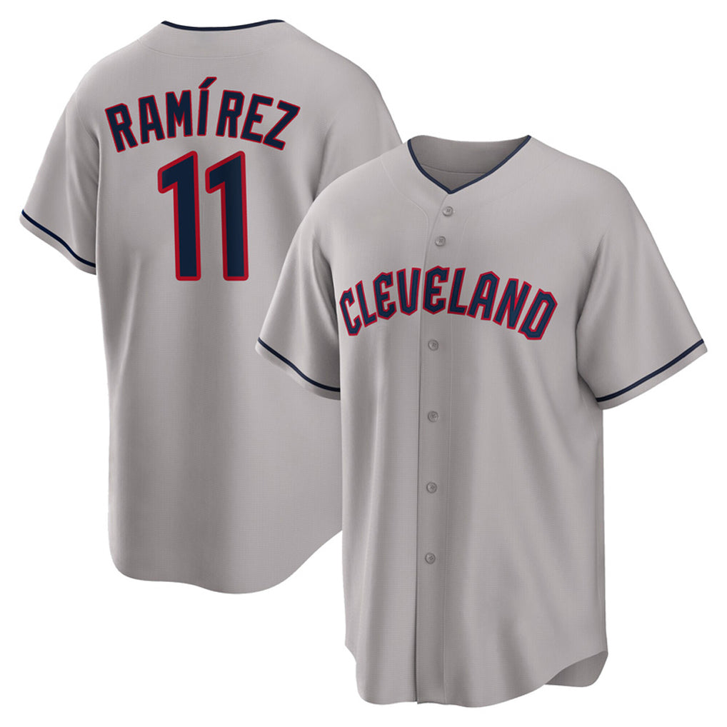 Tlead C.Guardians #11 Jose Ramirez Player Gray Game Home Stitched Jerseys