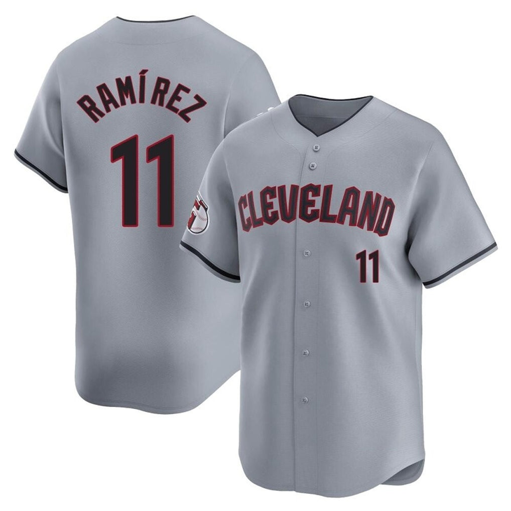 Tlead C.Guardians #11 Jose Ramirez Player Gray Road Limited Home Stitched Jerseys