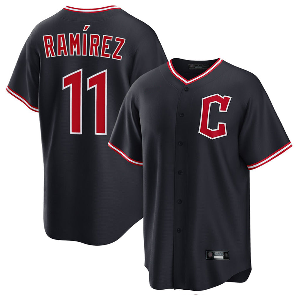 Tlead C.Guardians #11 Jose Ramirez Player Navy Home Game Stitched Jerseys
