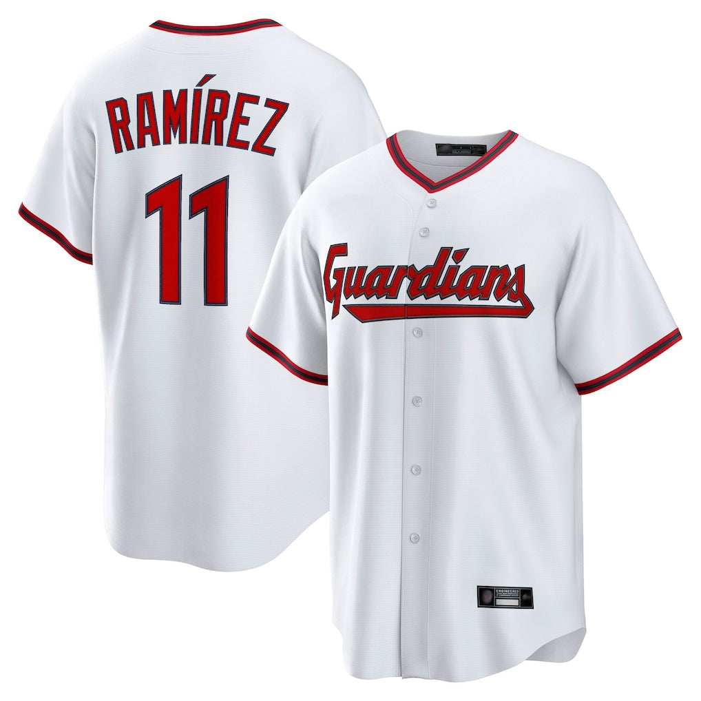 Tlead C.Guardians #11 Jose Ramirez Player White Game Home Stitched Jerseys