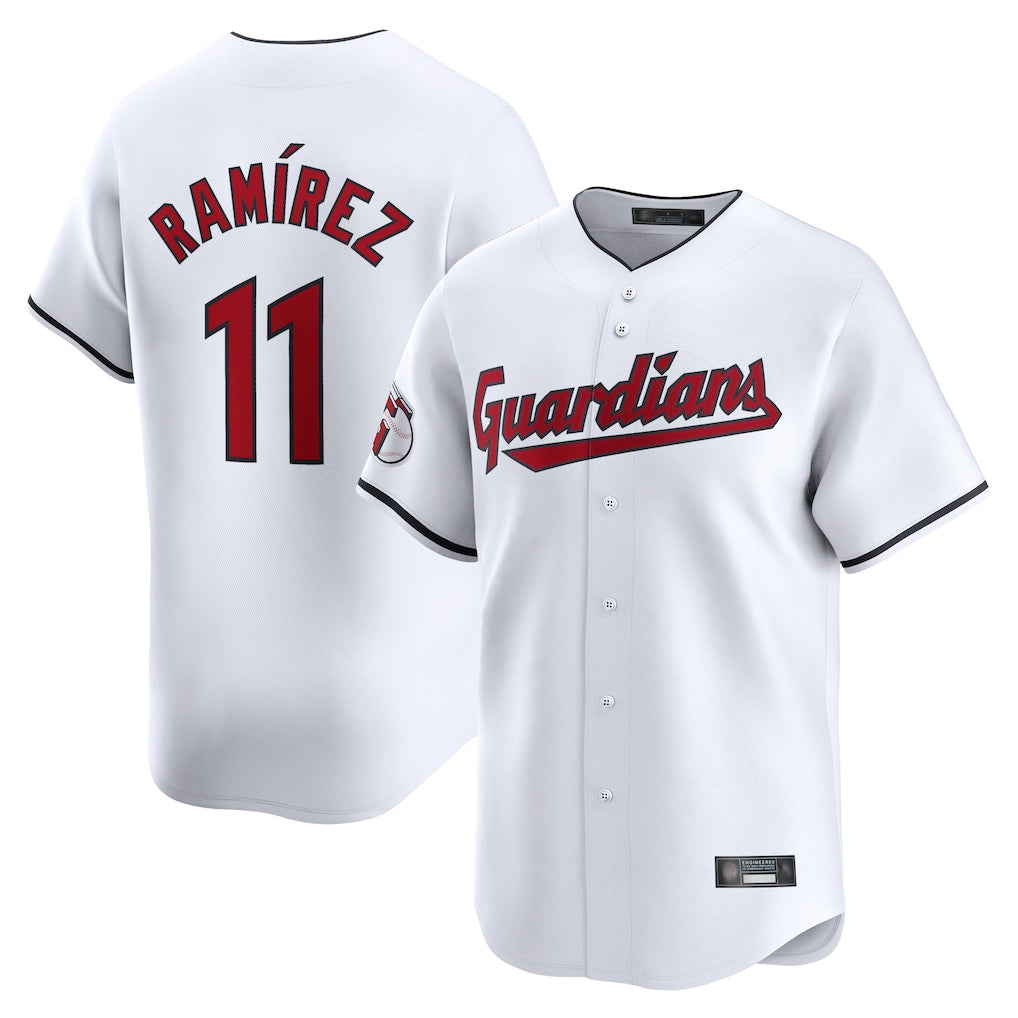 Tlead C.Guardians #11 Jose Ramirez Player White Limited Home Stitched Jerseys