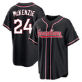 Tlead C.Guardians #24 Triston McKenzie Player Black Fashion Out Home Game Stitched Jerseys