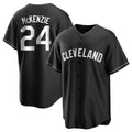 Tlead C.Guardians #24 Triston McKenzie Player Black Home Game Stitched Jerseys