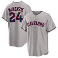 Tlead C.Guardians #24 Triston McKenzie Player Gray Game Home Stitched Jerseys