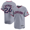 Tlead C.Guardians #24 Triston McKenzie Player Gray Road Limited Home Game Stitched Jerseys
