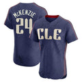 Tlead C.Guardians #24 Triston McKenzie Player Navy City Connect Limited Elite Home Stitched Jerseys