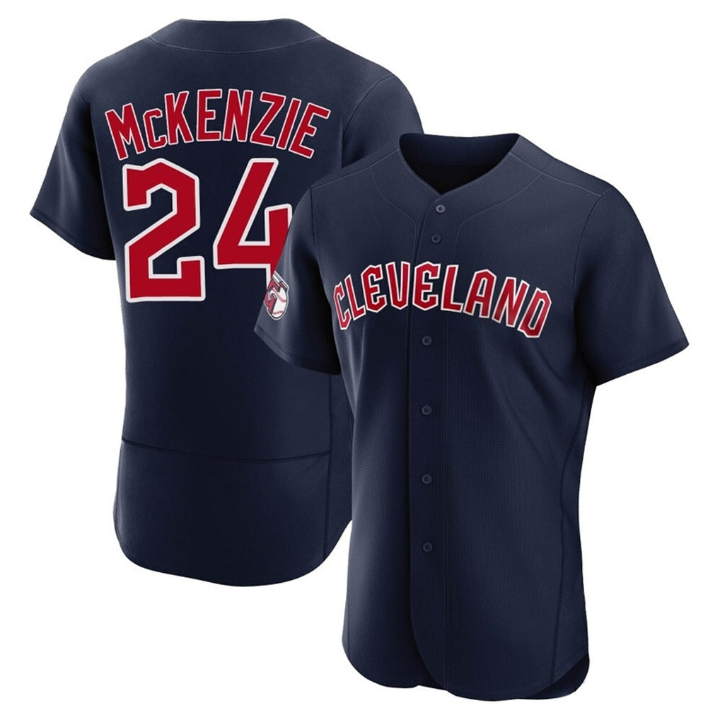 Tlead C.Guardians #24 Triston McKenzie Player Navy Limited Elite Home Stitched Jerseys