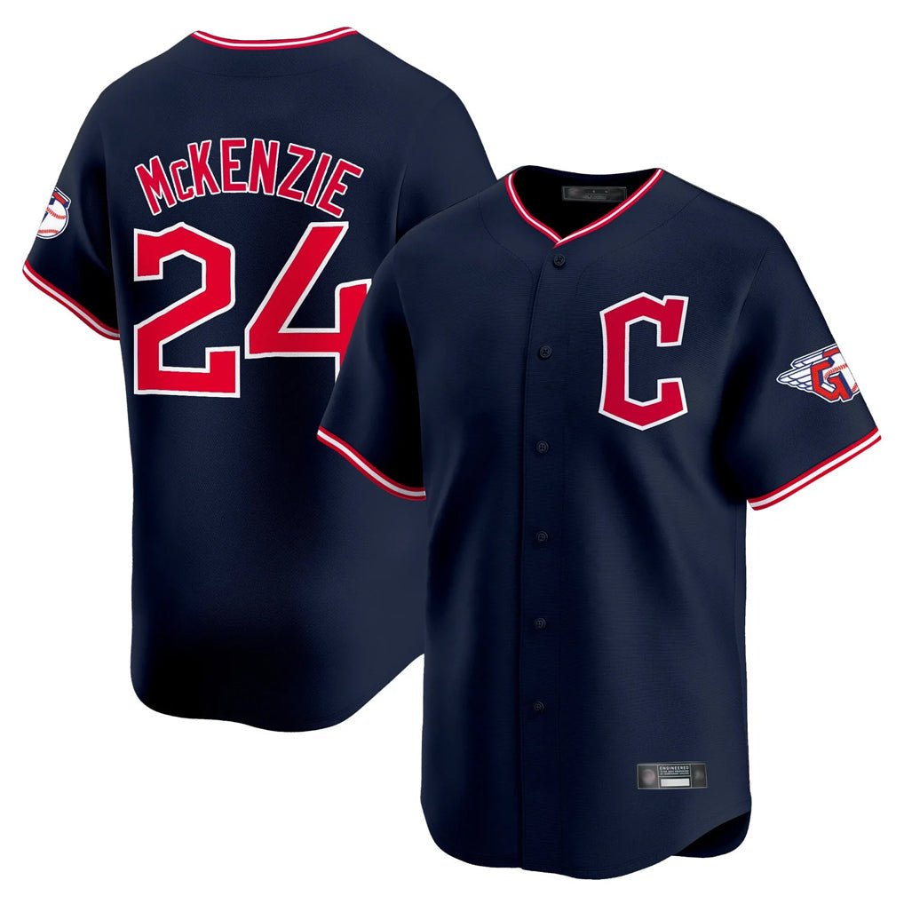 Tlead C.Guardians #24 Triston McKenzie Player Navy Limited Home Stitched Jerseys