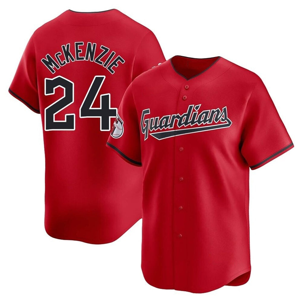 Tlead C.Guardians #24 Triston McKenzie Player Red Limited Home Stitched Jerseys