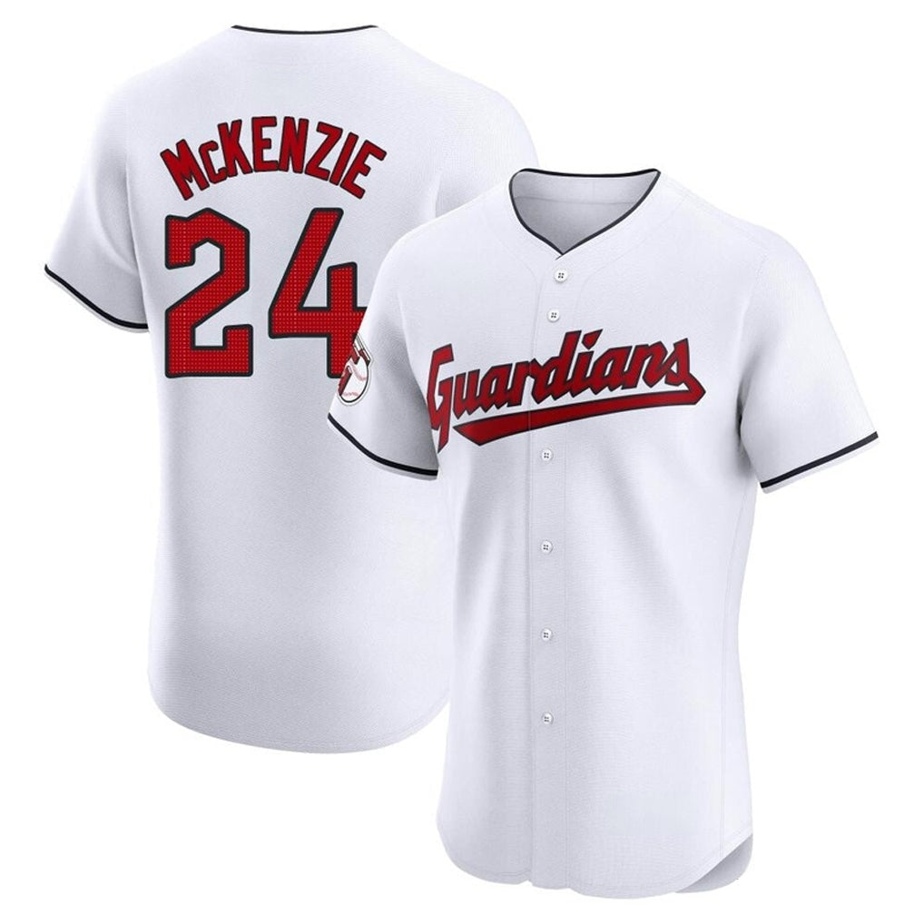Tlead C.Guardians #24 Triston McKenzie Player White Limited Elite Home Stitched Jerseys
