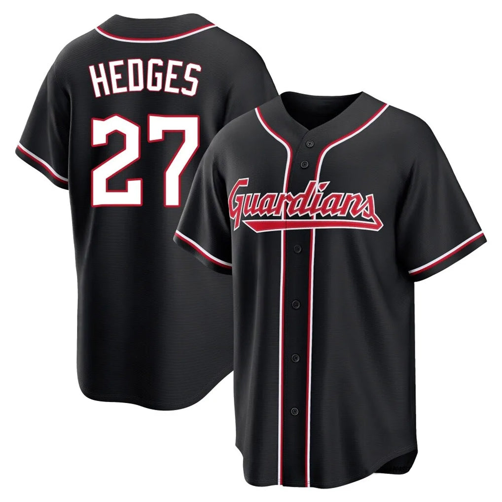 Tlead C.Guardians #27 Austin Hedges Player Black Fashion Out Home Game Stitched Jerseys