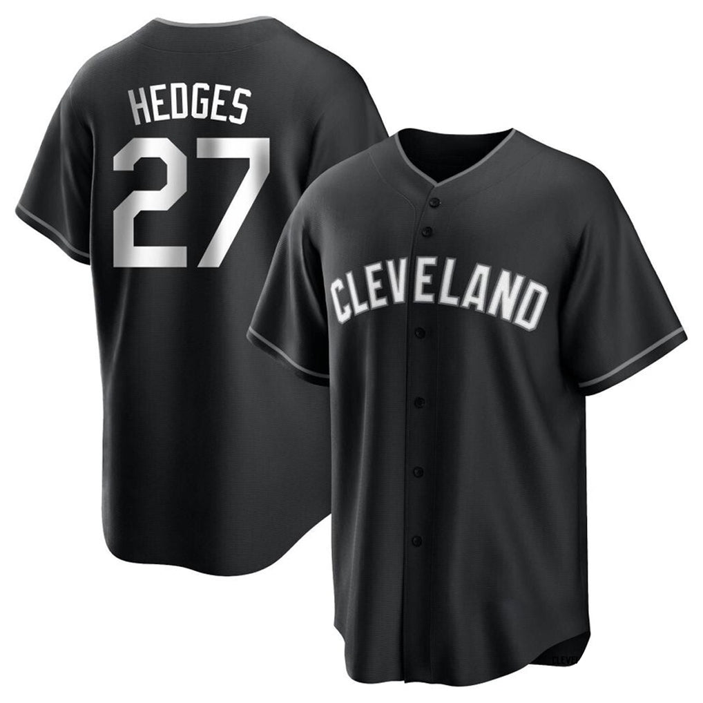 Tlead C.Guardians #27 Austin Hedges Player Black Home Game Stitched Jerseys