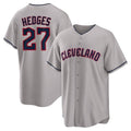 Tlead C.Guardians #27 Austin Hedges Player Gray Game Home Stitched Jerseys