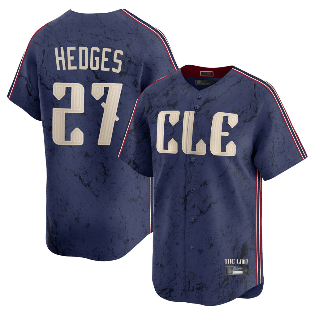 Tlead C.Guardians #27 Austin Hedges Player Navy City Connect Limited Home Stitched Jerseys