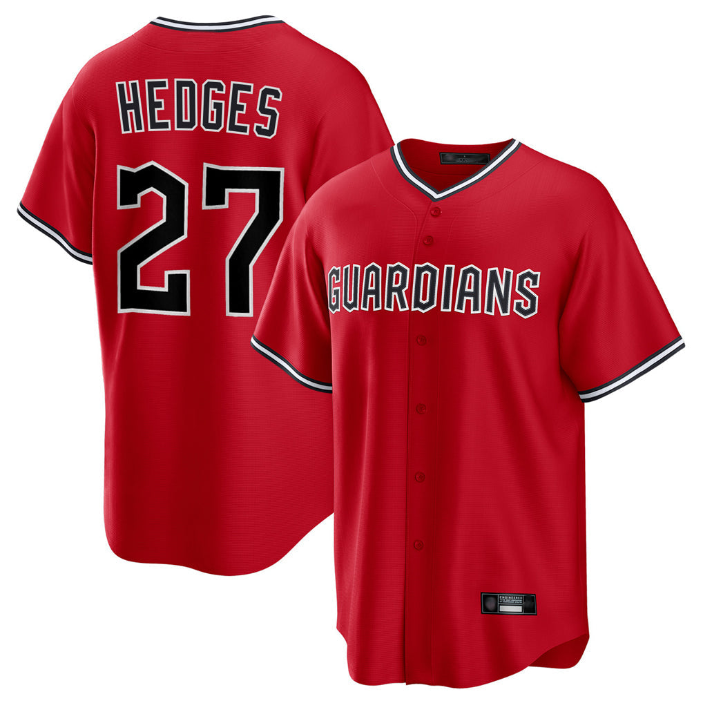 Tlead C.Guardians #27 Austin Hedges Player Red Home Game Stitched Jerseys
