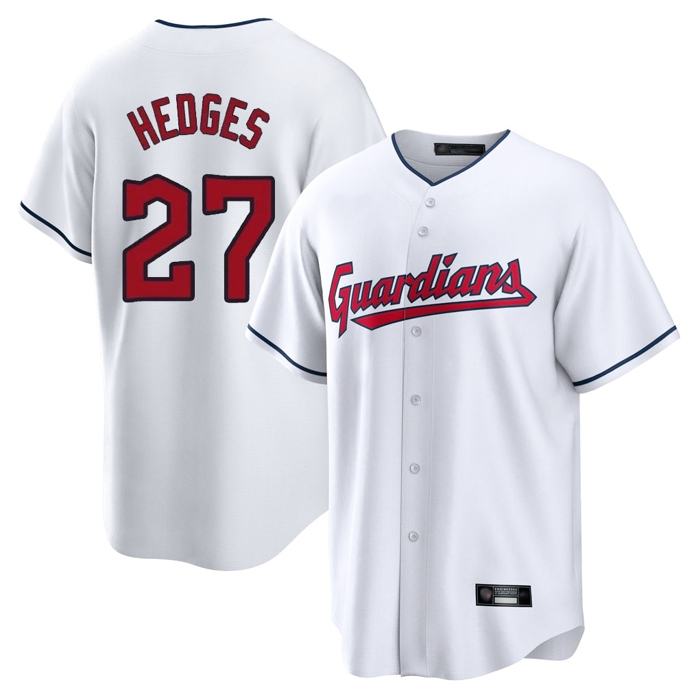 Tlead C.Guardians #27 Austin Hedges Player White Home Game Stitched Jerseys