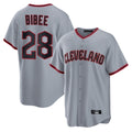 Tlead C.Guardians #28 Tanner Bibee Player Gray Home Game Stitched Jerseys