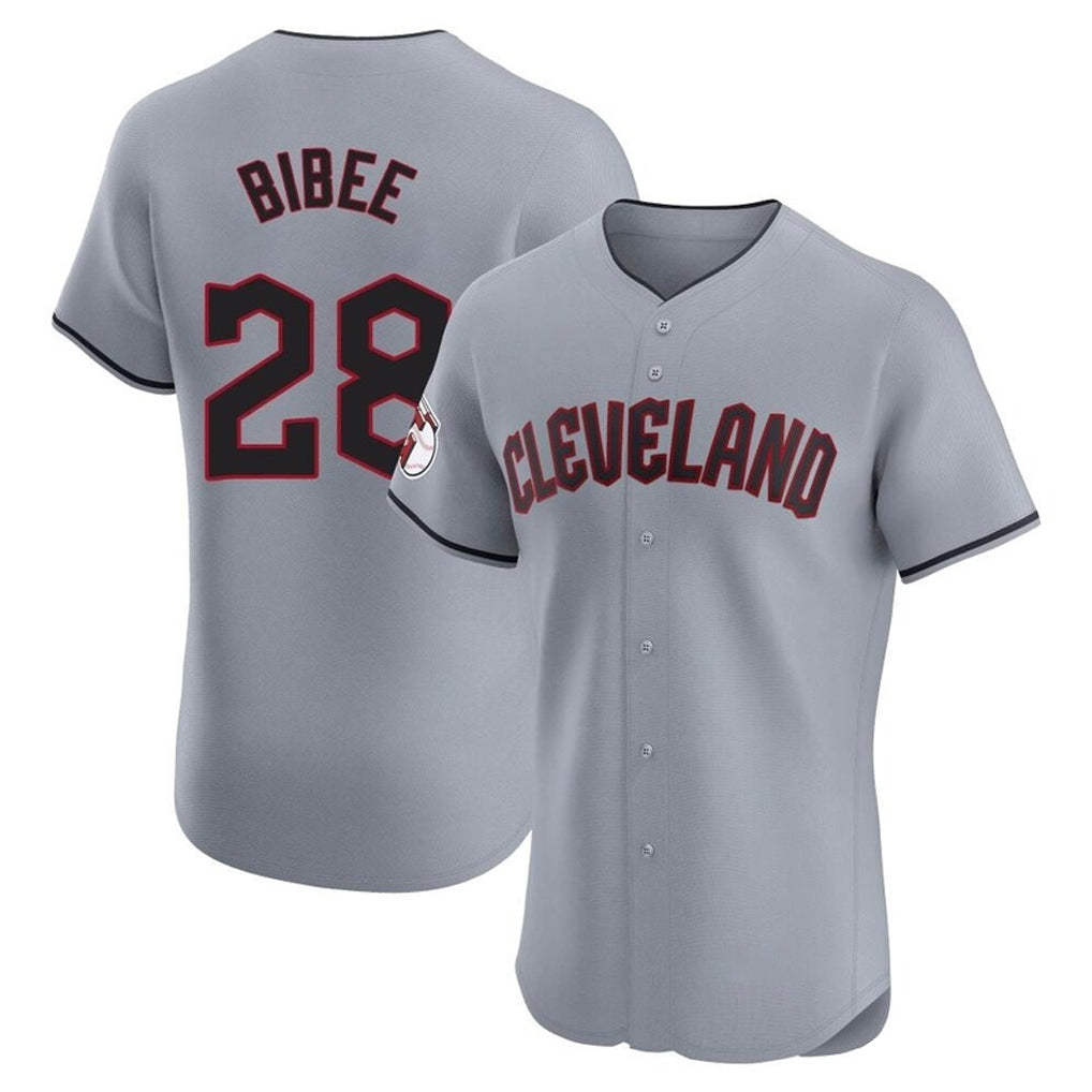 Tlead C.Guardians #28 Tanner Bibee Player Gray Road Limited Elite Home Stitched Jerseys