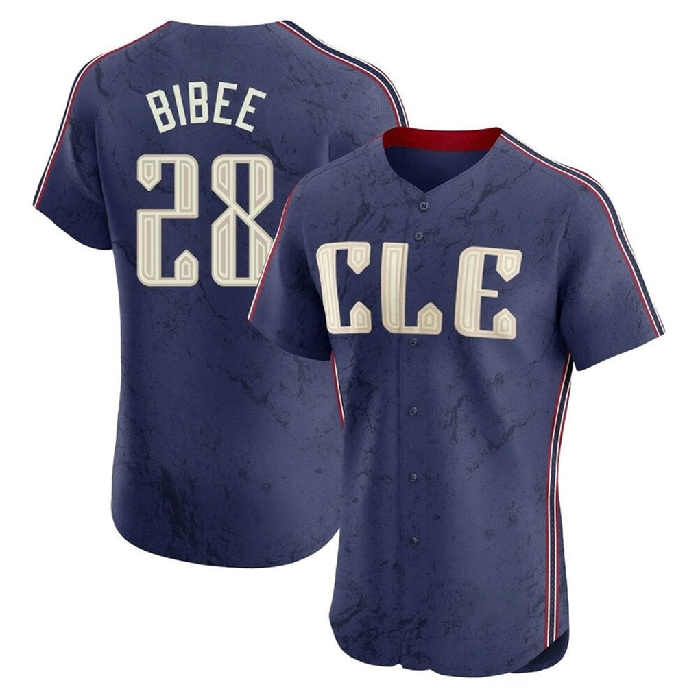 Tlead C.Guardians #28 Tanner Bibee Player Navy City Connect Limited Elite Home Stitched Jerseys