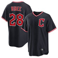 Tlead C.Guardians #28 Tanner Bibee Player Navy Home Game Stitched Jerseys