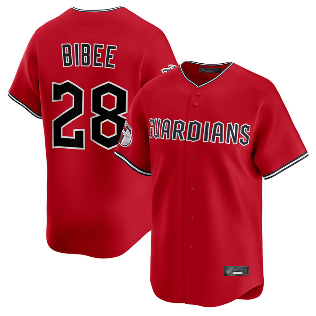 Tlead C.Guardians #28 Tanner Bibee Player Red Limited Home Stitched Jerseys