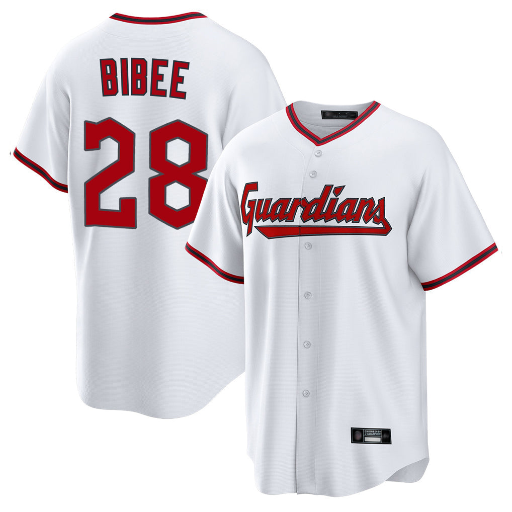 Tlead C.Guardians #28 Tanner Bibee Player White Game Home Stitched Jerseys