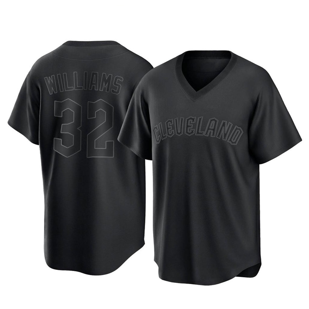 Tlead C.Guardians #32 Gavin Williams Player Black T-shirt Home Game Stitched Jerseys