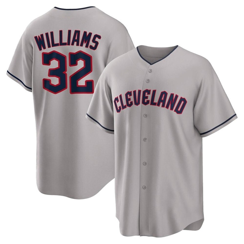 Tlead C.Guardians #32 Gavin Williams Player Gray Game Home Stitched Jerseys