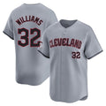 Tlead C.Guardians #32 Gavin Williams Player Gray Road Limited Home Game Stitched Jerseys