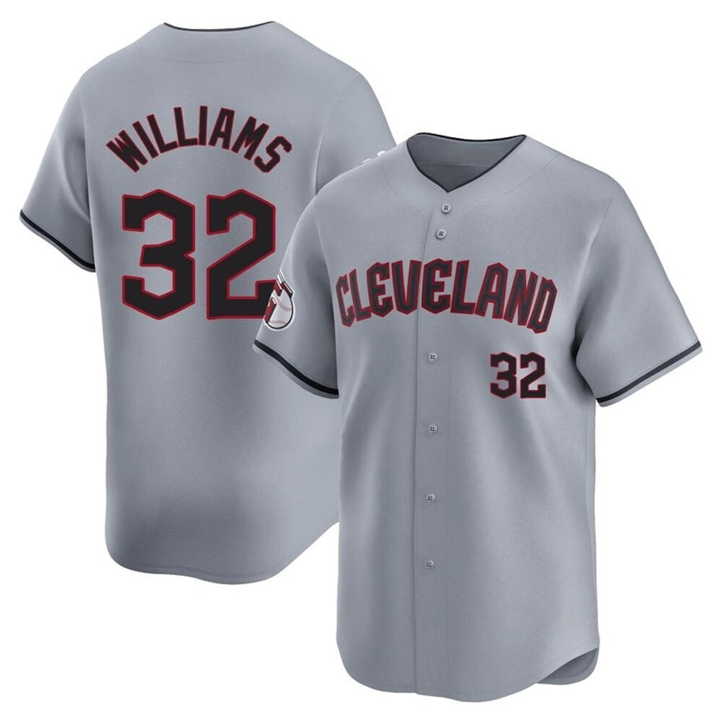 Tlead C.Guardians #32 Gavin Williams Player Gray Road Limited Home Game Stitched Jerseys