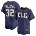 Tlead C.Guardians #32 Gavin Williams Player Navy City Connect Limited Home Stitched Jerseys