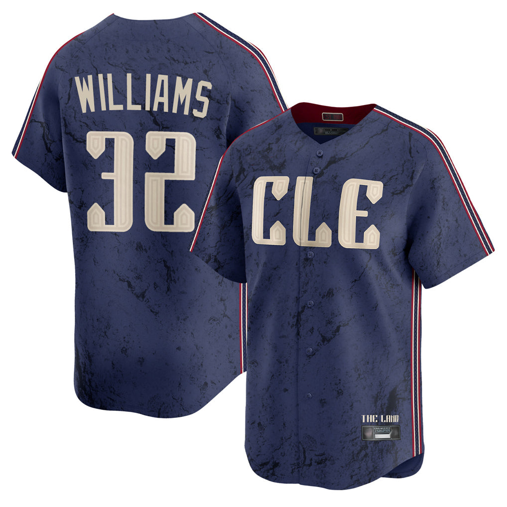 Tlead C.Guardians #32 Gavin Williams Player Navy City Connect Limited Home Stitched Jerseys