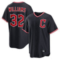 Tlead C.Guardians #32 Gavin Williams Player Navy Home Game Stitched Jerseys