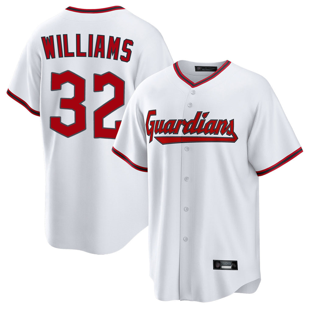Tlead C.Guardians #32 Gavin Williams Player White Game Home Stitched Jerseys