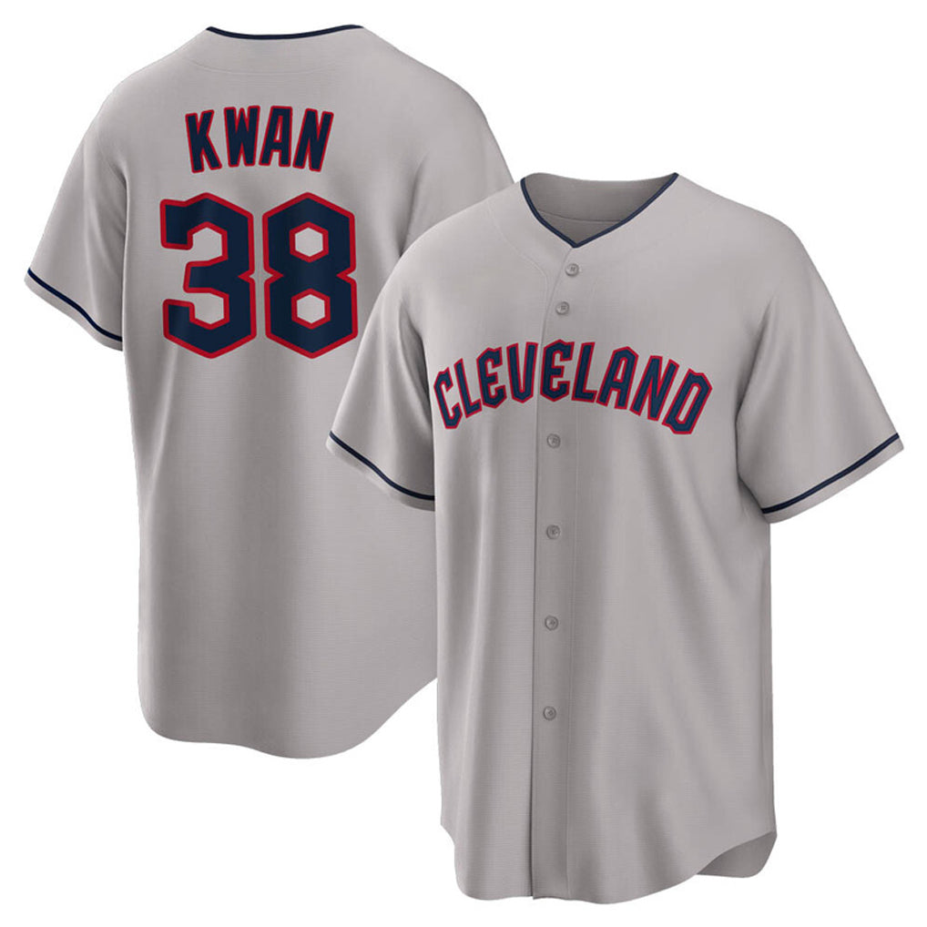 Tlead C.Guardians #38 Steven Kwan Player Gray Game Home Stitched Jerseys