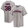 Tlead C.Guardians #38 Steven Kwan Player Gray Game Home Stitched Jerseys