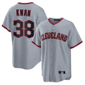 Tlead C.Guardians #38 Steven Kwan Player Gray Home Game Stitched Jerseys