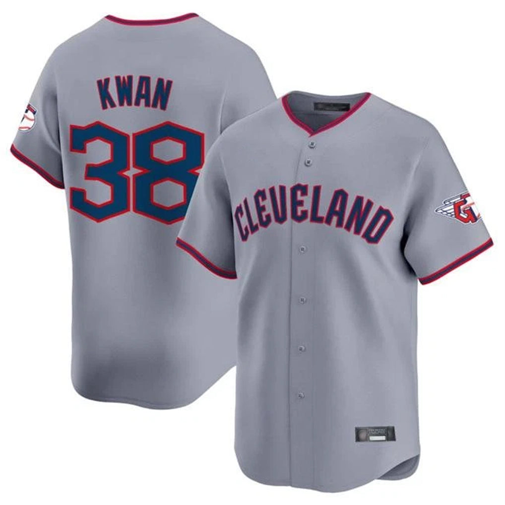 Tlead C.Guardians #38 Steven Kwan Player Gray Road Limited Home Game Stitched Jerseys