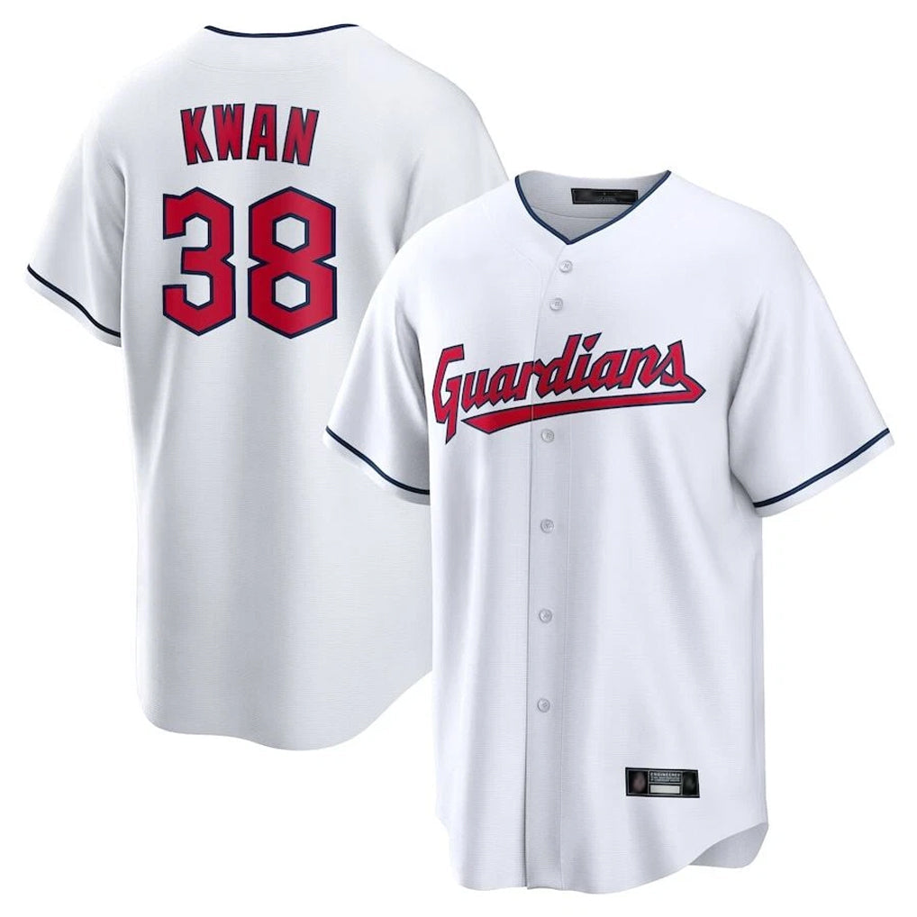 Tlead C.Guardians #38 Steven Kwan Player White Home Game Stitched Jerseys