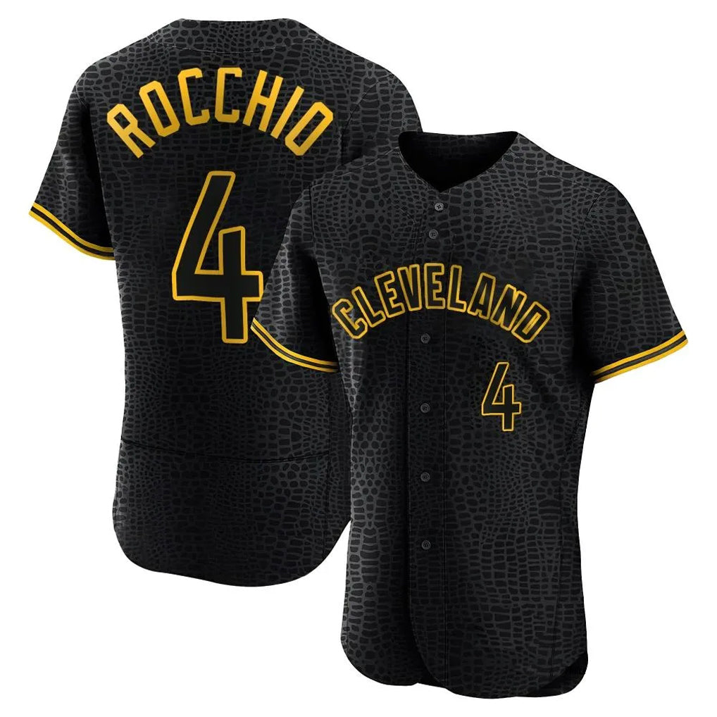 Tlead C.Guardians #4 Brayan Rocchio Player Black Snake Skin City Limited Elite Home Stitched Jerseys