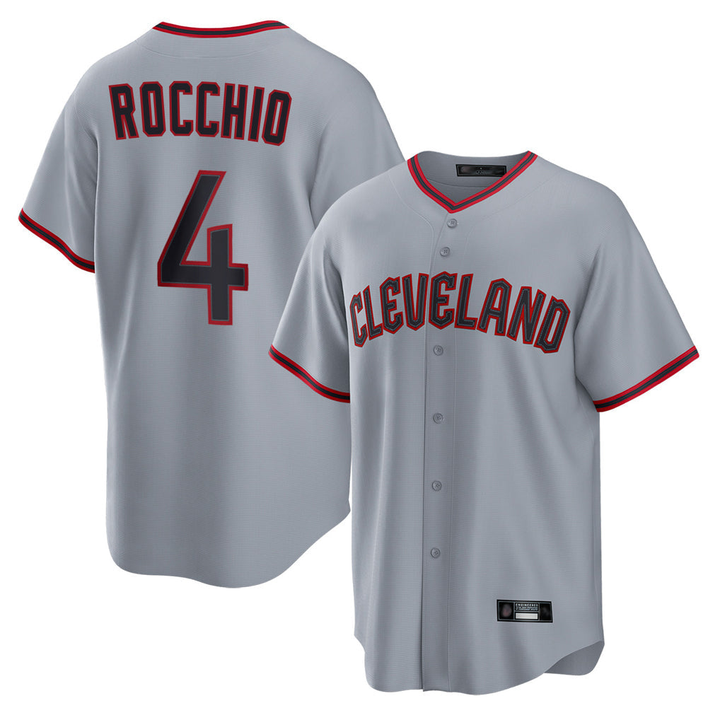 Tlead C.Guardians #4 Brayan Rocchio Player Gray Home Game Stitched Jerseys