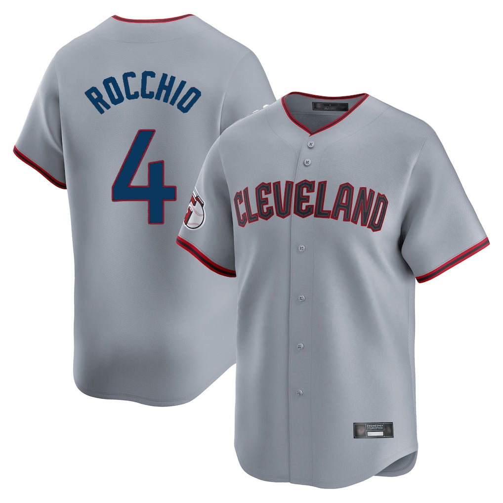 Tlead C.Guardians #4 Brayan Rocchio Player Gray Road Limited Home Game Stitched Jerseys