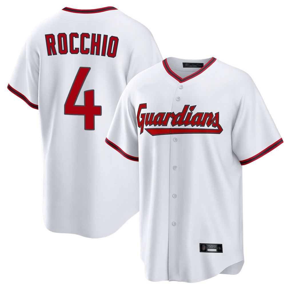Tlead C.Guardians #4 Brayan Rocchio Player White Game Home Stitched Jerseys
