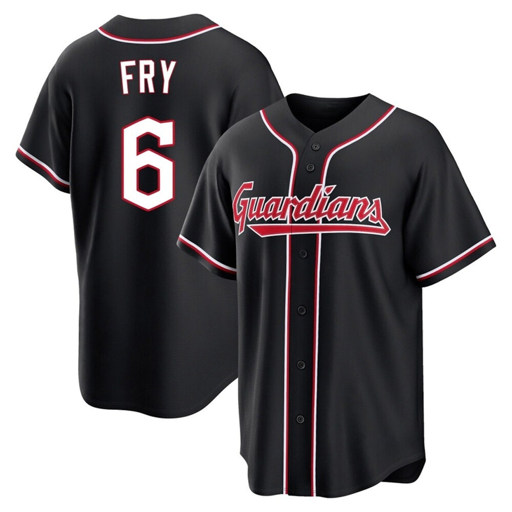 Tlead C.Guardians #6 David Fry Player Black Fashion Out Home Game Stitched Jerseys