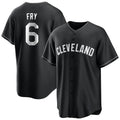 Tlead C.Guardians #6 David Fry Player Black Home Game Stitched Jerseys