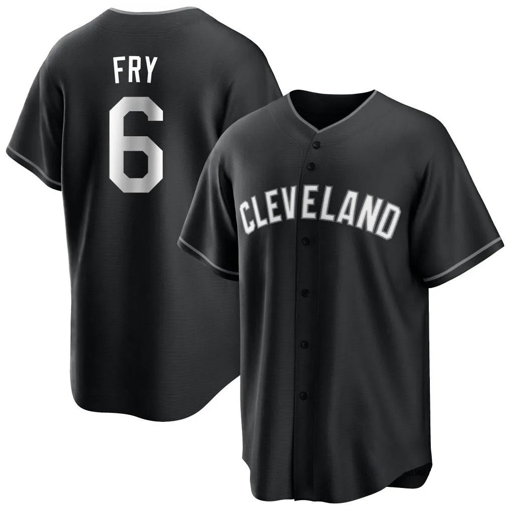 Tlead C.Guardians #6 David Fry Player Black Home Game Stitched Jerseys