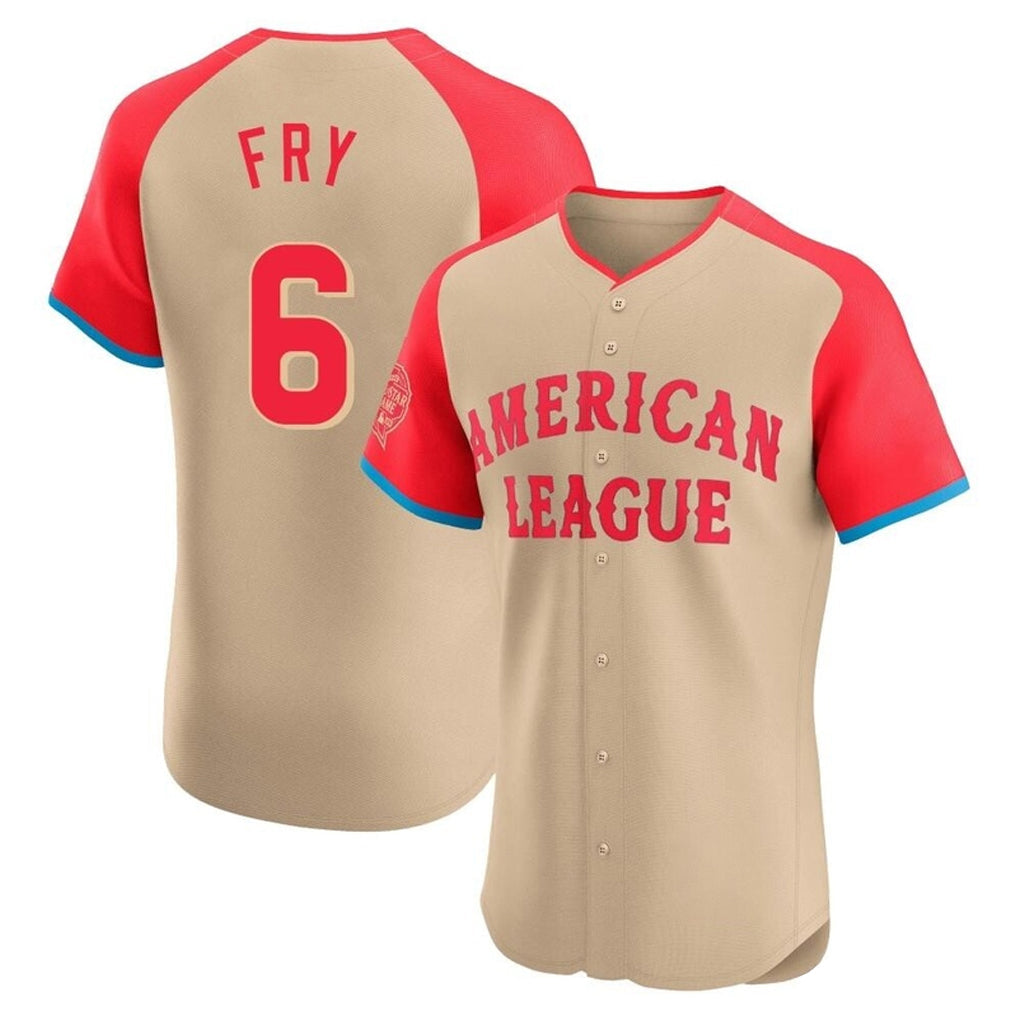 Tlead C.Guardians #6 David Fry Player Cream American League All-Star Limited Elite Home Stitched Jerseys