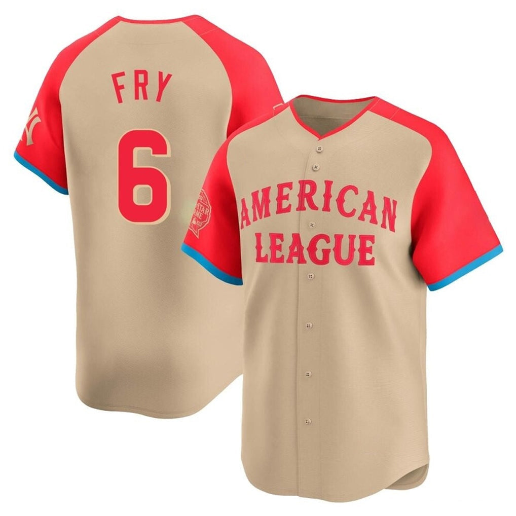 Tlead C.Guardians #6 David Fry Player Cream American League All-Star Limited Home Stitched Jerseys
