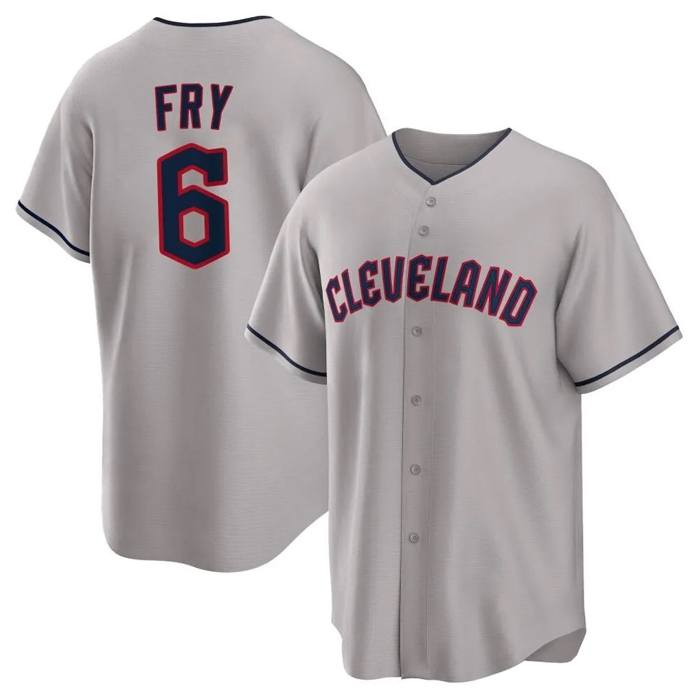 Tlead C.Guardians #6 David Fry Player Gray Game Home Stitched Jerseys